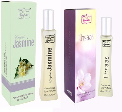 

Rayhan Enterprise JASMINE & EHSAAS EAU DE PERFUMES 60 ML PACK OF 2 Eau de Parfum - 60 ml(For Men & Women)