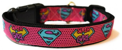 

That Dog In Tuxedo Supergirl Dog Everyday Collar(Extra Large, pink)
