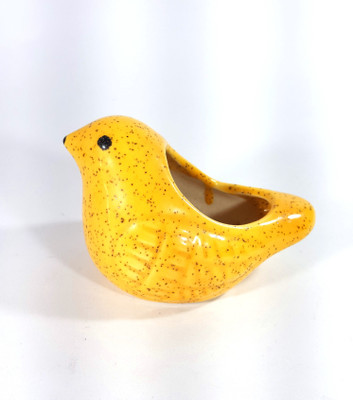 

CROCKTO Ceramic Yellow Bird Handmade Bonsai Succuulent Planter Pots/Indoor Planter/Plant Container Fancy Decorative Planter, Size 3 Inches Plant Container Set(Ceramic)
