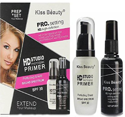 

Kiss Beauty Combo of Makeup Fixer & Primer (Set of 2) Primer - 100 ml(Multicolor)