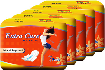 

Extra Care Heavy Flow XXl Pack of 5 Sanitary Pad(Pack of 5)