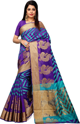 Vahni Woven Fashion Poly Silk Saree(Blue) Vahni Woven Fashion Poly Silk Saree(Blue)