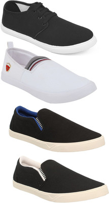 

Pexlo Combo Pack of 4 Casual Shoes (Sneakers and Loafers Shoes) Casuals For Men(Multicolor