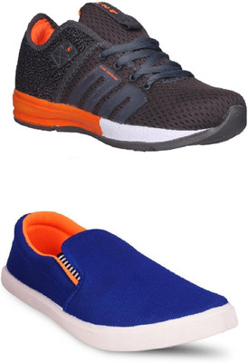 

STYLIVO Combo Pack of Sports Shoe & Loafer For Men's Casuals For Men(Multicolor, Orange