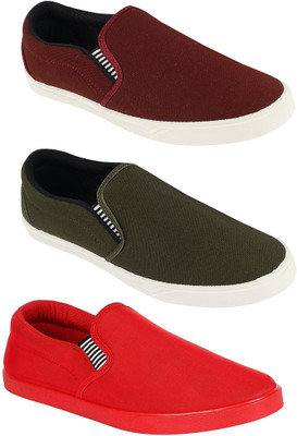 

Pexlo Combo Pack of 3 Casual (Loafers and Moccasins) Casuals For Men(Multicolor, Maroon::red::green