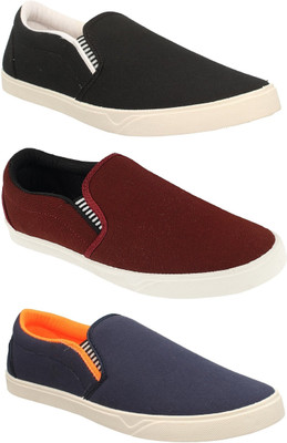 

Chevit Combo Pack of 3 Casual (Loafers and Moccasins) Casuals For Men(Multicolor, Black::maroon::blue