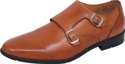 

ROME Genuine Leather Monk Strap For Men(Tan