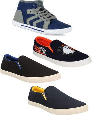 

Pexlo Combo Pack of 4 Casual Shoes (Loafers and Moccasins Shoes) Casuals For Men(Multicolor