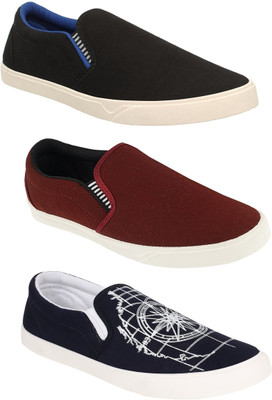 

Chevit Combo Pack of 3 Casual Shoes (Loafers and Moccasins Shoes) Slip On Sneakers For Men(Multicolor
