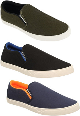 

Chevit Combo Pack of 3 Casual Shoes (Loafers and Moccasins Shoes) Slip On Sneakers For Men(Multicolor