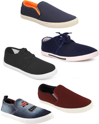 

Pexlo Combo Pack of 5 Casual (Loafers & Sneakers) Casuals For Men(Multicolor