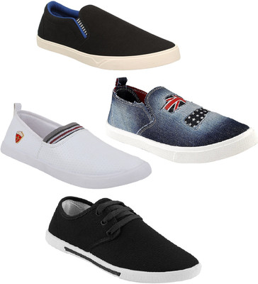 

Pexlo Combo Pack of 4 Casual Shoes (Sneakers and Loafers Shoes) Slip On Sneakers For Men(Multicolor