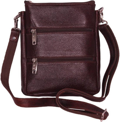 

NIZAMI CORPORATION Men & Women Brown Genuine Leather Sling Bag