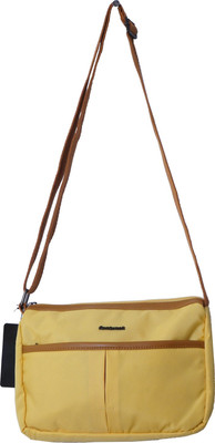 Fastrack Girls Yellow, Brown Polyester Sling Bag, Brown;yellow