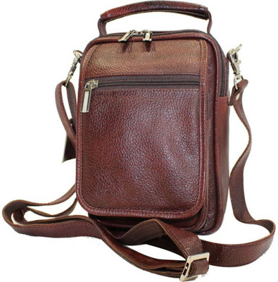 

NIZAMI CORPORATION Men & Women Brown Genuine Leather Sling Bag