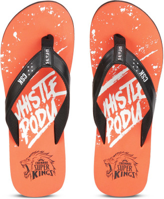 

Seven By MS Dhoni CSK Flip Flops, Orange/white