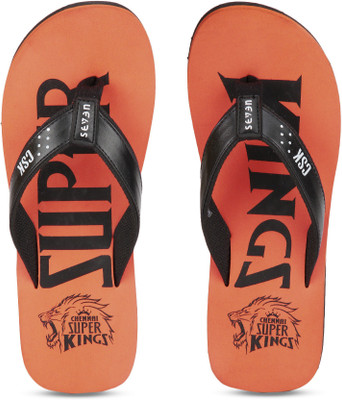 

Seven By MS Dhoni CSK Flip Flops, Orange/black