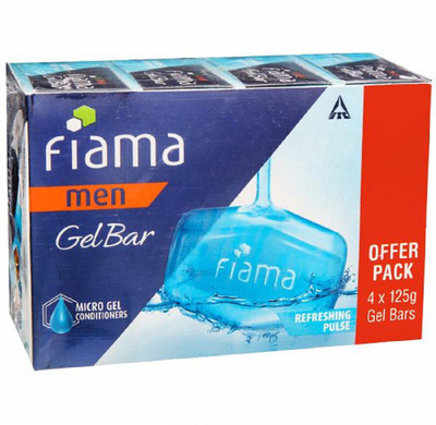 

Fiama Men Refreshing Pulse Gel Bar(500 g, Pack of 4)
