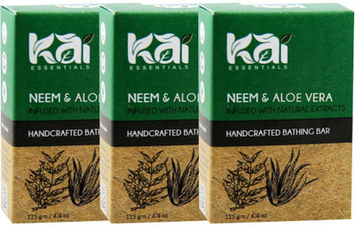 Kai Essentials Neem & Aloe Vera Handcrafted Bathing Bar(3 x 125 g)