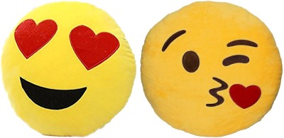 

Babique Smiley Emoji Pillow Cushion Soft Toys Stuffed Plush Combo Heart Eye & Flying Kiss For Sofa Bed Home Office Car Decoration Birthday Gift - 35 cm(Yellow)