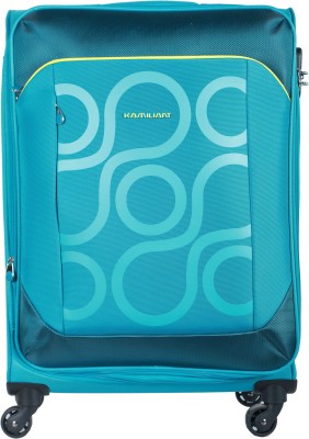 

Kamiliant Harita Spinner Soft Trolley 65 cm (Aquamarine) Expandable Check-in Luggage -  inch(Blue