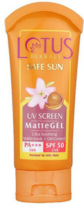 

LOTUS HERBAL SAFE SUN UV SCREEN MATTE GEL SPF 50 PA+++ - SPF 50 PA+++(50 g)