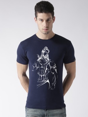 Young trendz Graphic Print Men Round Neck Dark Blue T-Shirt