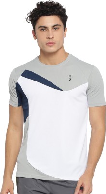 CAMPUS SUTRA Colorblock Men Round Neck White T-Shirt