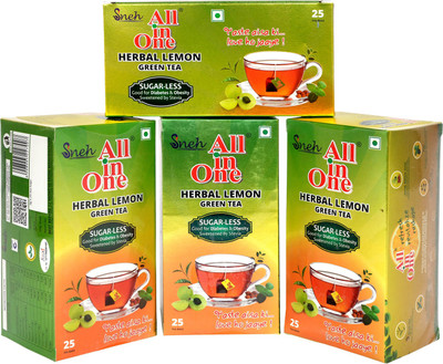 

All in One Pack Of 4 Herbal Lemon Green Tea Sugar -Less(100 Tea Bag ) Lemon Green Tea Bags Box(50)