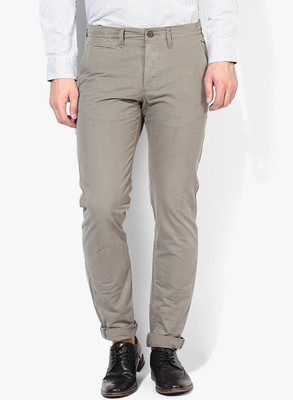 Jack & Jones Slim Fit Men's Grey Trousers, Moon mist