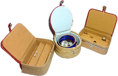 

Aadhya combo of Earring Ring and bangle Box Travel Case (Brown) Vanity Box(Brown)