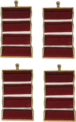 

Addyz Pack of 4 Pieces women men New Gold Earring Mini Folder Travel Storage case Jewellery Vanity Box Jewellery Vanity Box(Gold)