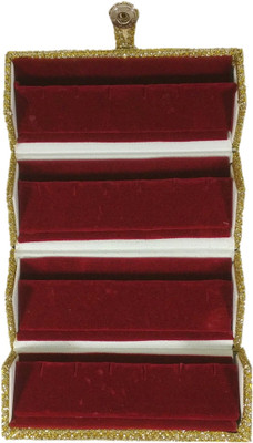 

Addyz women men New Gold Earring Mini Folder Travel Storage case Jewellery Vanity Box Jewellery Vanity Box(Gold)