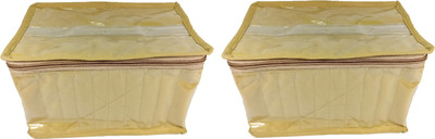 

Addyz Pack of 2 Pieces Transparent 10 Pouches in Quilted Non Woven Make up Vanity Jewellery Vanity Box(Beige)