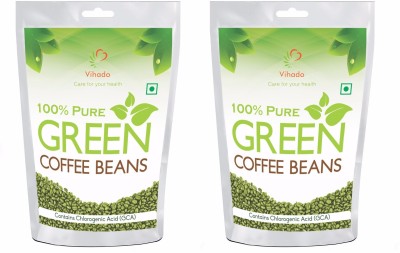 Vihado Green Coffee Beans For Fat/Weight Loss Instant Coffee (200 gm x 2) Roast & Ground Coffee(2 x 200 g, Unflavoured, Green Coffee Flavoured)