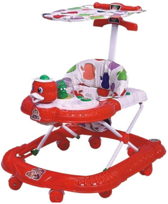 

ODELEE Musical Activity Walker With Parent Rod(Red)