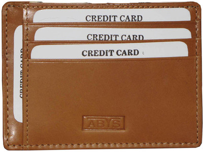 

ABYS Tan Genuine Leather Card Case/Card Holder/Credit Card Case for Men & Women(Tan)