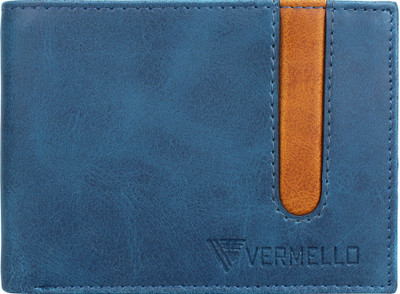 

Vermello Men Blue Artificial Leather Wallet(3 Card Slots)