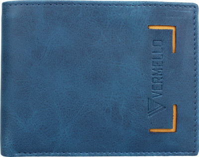 Vermello Men Blue Artificial Leather Wallet(3 Card Slots)