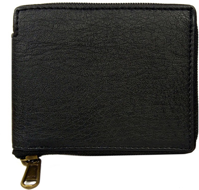 

First Man Men Black Artificial Leather Wallet(4 Card Slots)