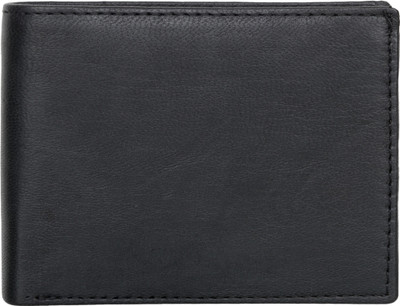 

AspenLeather Men Black Genuine Leather Wallet(4 Card Slots)