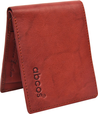 

abcos Men Brown Genuine Leather Wallet(6 Card Slots), Tan