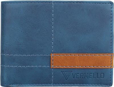 

Vermello Men Blue Artificial Leather Wallet(3 Card Slots)