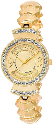 

KNACK GTA125 unique strap design trending gold colored diamond studded professional premium looking watch for Gils Watch - For Women Watch - For Women