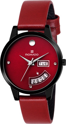 

Romado HOT RED DAY AND DATE DIAL WATCH FOR WOMEN Watch - For Women