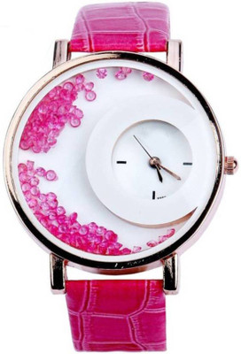 

Musket Shine Pink Belt Moving Diamond Watch - For Girls