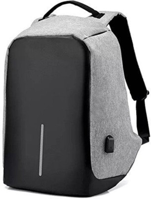 

Desi soch Grey Anti Theft Casual Waterproof Backpack Bag with USB Charging Point 10 L Backpack(Grey)