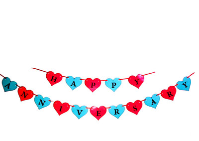 

TOYXE HEART SHAPE HAPPY ANNIVERSARY Pennant Banner(10 ft, Pack of 1)