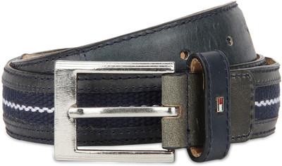 

Tommy Hilfiger Men Casual Blue Genuine Leather, Fabric Belt, Navy