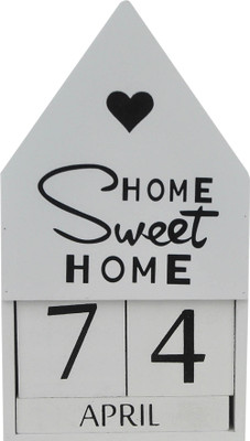 

Avmart WOODEN WHITE HOME SWEET HOME NEVER ENDING WHITE CALENDAR FOR OFFICE,HOME & GIFT ITEM any year Table Calendar(White, SWEET HOME)